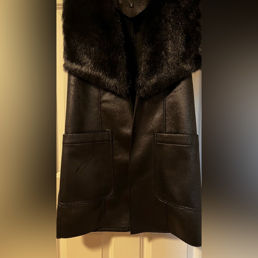 Express Faux Fur Collar Vest
